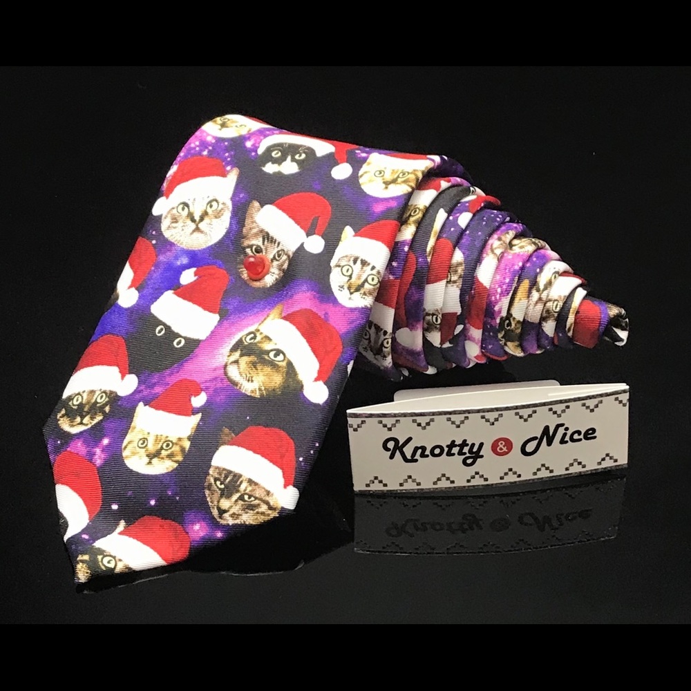Knotty & Nice Crazy Cat Lady Kitty galaxy tie